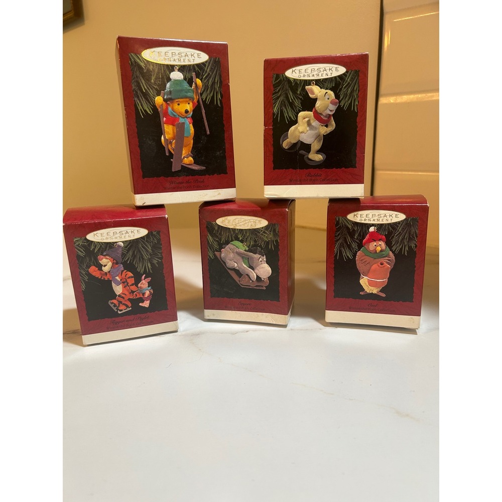 Hallmark Keepsake Winnie the Pooh Ornament Lot Pooh Eeyore Tigger Piglet Owl 5pc